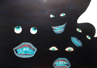 Schilderij getiteld "SMILES" door Lazaro Hurtado, Origineel Kunstwerk, Acryl