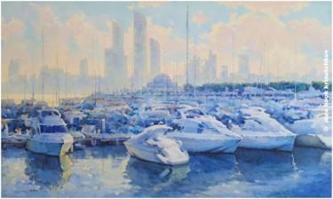 绘画 标题为“Abu Dhabi port” 由Alex Hook Krioutchkov, 原创艺术品, 油