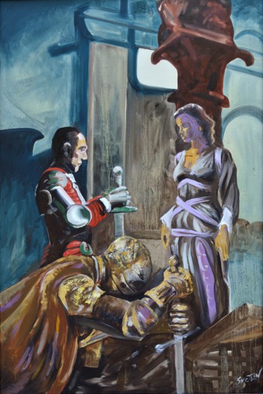 绘画 标题为“Adoration of the kn…” 由Svetlin Kolev, 原创艺术品, 油