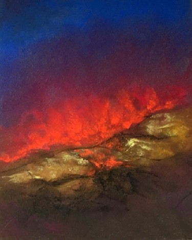 Peinture intitulée "21-07-09   pastel" par Marie-Claude Baldi, Œuvre d'art originale, Pastel Monté sur Verre