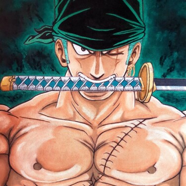 图画 标题为“ZORO” 由Lalyart, 原创艺术品, 粉彩 安装在其他刚性面板上