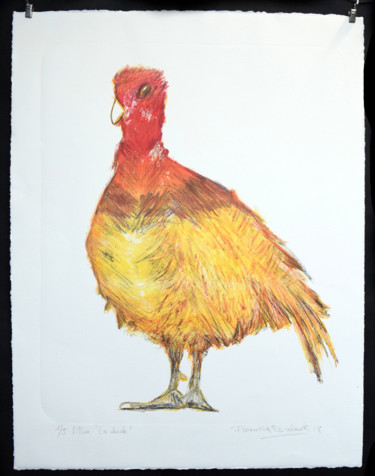 印花与版画 标题为“La dinde” 由Florencia Escalante, 原创艺术品, 光刻技术