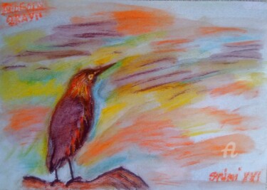 Čaplja Seizieme virtuel exposition Zasavica 2. Peinture intitulée "Čaplja Seizieme vir…" par Slobodan Spasojevic (Spaki), Œuvre d'art originale, Pastel
