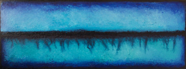 Schilderij getiteld "Blue horizon  - 2" door Stefan Fierros, Origineel Kunstwerk, Acryl Gemonteerd op Frame voor houten bran…