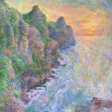 「Bali - Splashing wa…」というタイトルの絵画 Aleksandr Dubrovskyyによって, オリジナルのアートワーク, オイル
