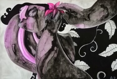 图画 标题为“A flower” 由Anna Reshetnikova, 原创艺术品, 墨