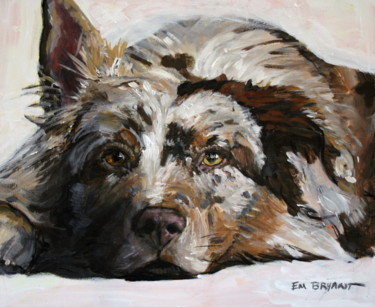 Painting titled "sam" by Em Bryant, Original Artwork, Acrylic