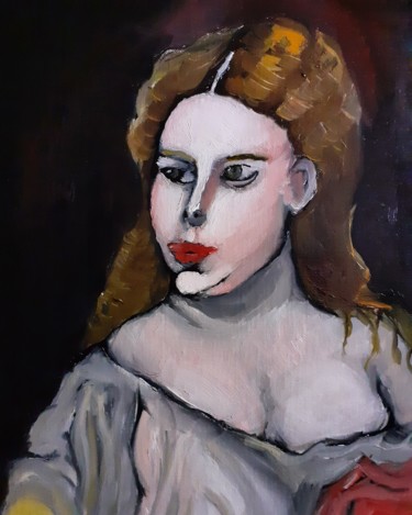 Painting titled "Flore" by Amazeigh Bouzékri, Original Artwork, Oil