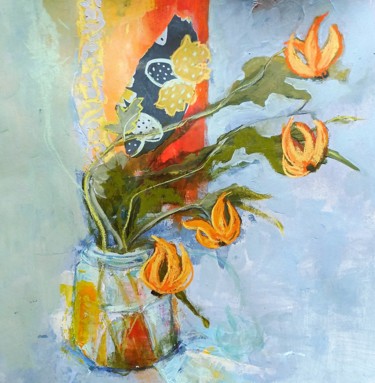 Peinture intitulée "Flores" par Ana Lorena Moledo, Œuvre d'art originale, Acrylique