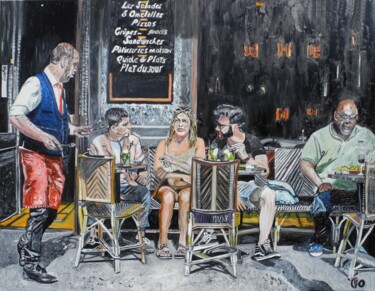 Les cuillères Peinture intitulée "Les cuillères" par Jerome Labrunerie (GEO), Œuvre d'art originale, Huile Monté sur Châssis en bois
