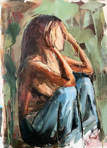 Ζωγραφική με τίτλο "Isolation" από Anastasiya Krokhmal ( Art Kroha), Αυθεντικά έργα τέχνης, Λάδι