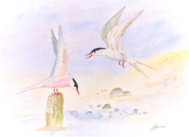 sternes - aquarelle originale signée Painting titled "sternes - aquarell…" by Patricia Giroldini Hyvernat, Original Artwork, Watercolor