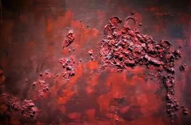 Le Fil rouge Peinture intitulée "Le Fil rouge" par Ingrid De Waal, Œuvre d'art originale, Acrylique