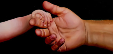 绘画 标题为“Les mains de l’amour” 由Manon Germain, 原创艺术品, 油