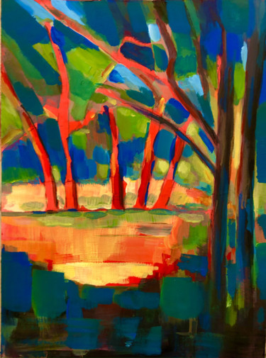 Malerei mit dem Titel "LA FORET" von Charles Tapiero, Original-Kunstwerk, Acryl