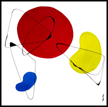 Painting titled "Série Électrons lib…" by Leila Assmann, Original Artwork, Acrylic