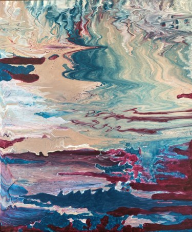 제목이 "Geyser"인 미술작품 Svitlana Bozhesku로, 원작, 아크릴 나무 들것 프레임에 장착됨