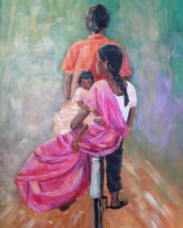 Painting titled "And off we go!" by Dharsha Samarasinha, Original Artwork, Acrylic