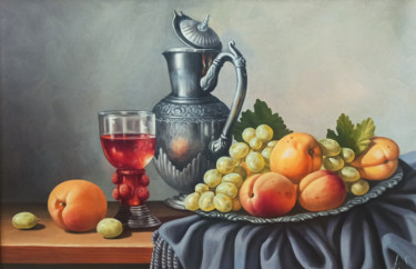 Still life with Armenian fruits (40x60cm, oil painting ) Malarstwo zatytułowany „Still life with Arm…” autorstwa Sergey Miqayelya, Oryginalna praca, Olej Zamontowany na Drewniana ra…