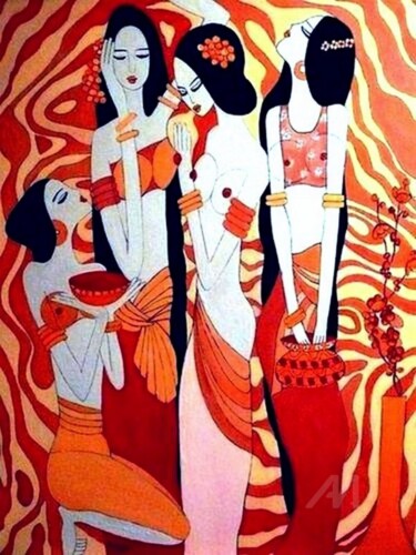 "Au Boudoir" başlıklı Tablo Brigitte Jeanneau Bonnet tarafından, Orijinal sanat, Akrilik Ahşap Sedye çerçevesi üzerine monte…