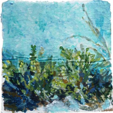 Schilderij getiteld "TURQUOISE" door Catherine Demorand, Origineel Kunstwerk, Acryl Gemonteerd op Houten paneel