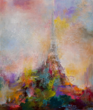 「One day Paris(On Re…」というタイトルの絵画 Rikka Ayasakiによって, オリジナルのアートワーク, アクリル
