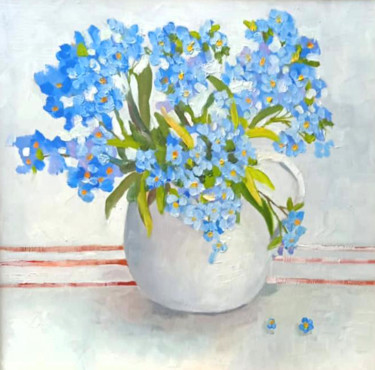 Картина под названием "Forget-me-nots" - Таисия Менигечева, Подлинное произведение искусства, Масло