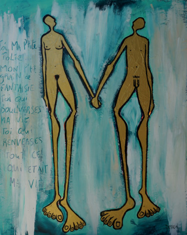 Peinture intitulée "Toi ma p'tite folie…" par Delphine Dessein, Œuvre d'art originale, Acrylique