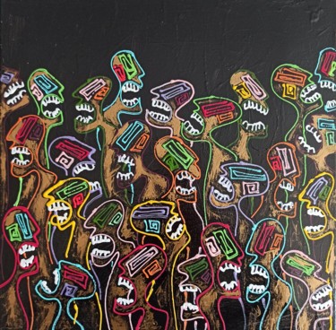 Peinture intitulée "Nématoïdes des plai…" par Delphine Dessein, Œuvre d'art originale, Acrylique
