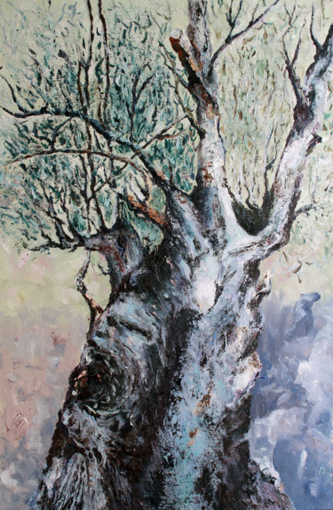 Painting titled "Tree-heart" by Volha Milashevich, Original Artwork, Oil