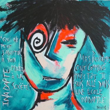 Peinture intitulée "Inadapté" par Delphine Dessein, Œuvre d'art originale, Acrylique
