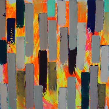 Peinture intitulée "Pluie de Liberté (7)" par Delphine Dessein, Œuvre d'art originale, Acrylique