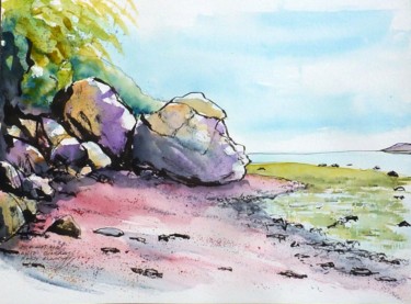 Tekening getiteld "Quelques rochers de…" door René Blanchet, Origineel Kunstwerk, Inkt