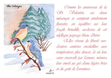 数字艺术 标题为“Les mésanges” 由Angélique Véré, 原创艺术品, 数字拼贴