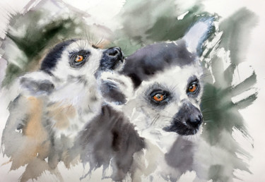 I AM HERE LOOK AT ME Painting titled "I AM HERE LOOK AT ME" by Ksenia Lutsenko, Original Artwork, Watercolor