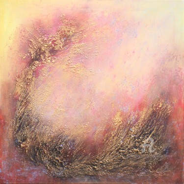 Abstract "Gold sphere" 绘画 标题为“Abstract "Gold sphe…” 由Ludmilla Ukrow, 原创艺术品, 丙烯