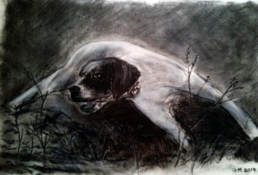 Dessin intitulée "Κίνηση" par Georgia Melanitou (G.M.), Œuvre d'art originale, Fusain
