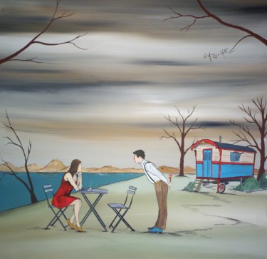 Painting titled "" Plus léger qu'une…" by Bazoche, Original Artwork, Acrylic
