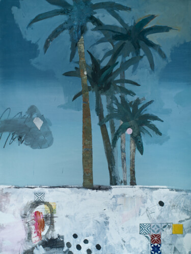 Painting titled "The Wall" by Glib Franko, Original Artwork, Oil Mounted on Wood Stretcher frame
