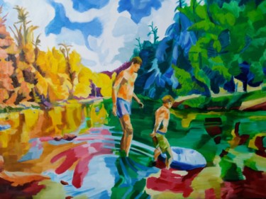 Peinture intitulée "Semois 4" par Marc Declercq, Œuvre d'art originale, Huile