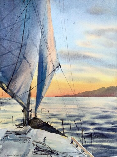"under sail #2" başlıklı Tablo Eugenia Gorbacheva tarafından, Orijinal sanat, Suluboya