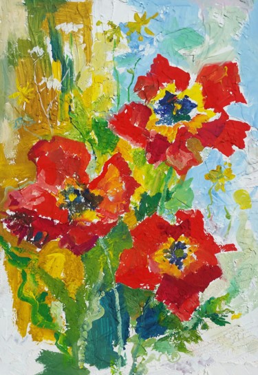 Malerei mit dem Titel "тюльпани" von Irina Kindritska, Original-Kunstwerk, Gouache