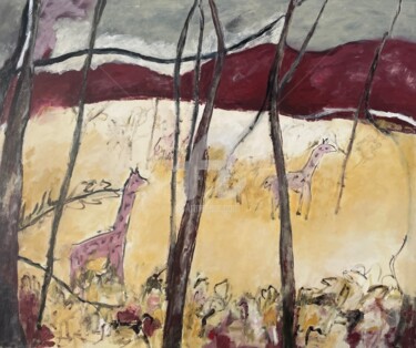 Peinture intitulée "Savane" par Bénédicte Becquart, Œuvre d'art originale, Acrylique