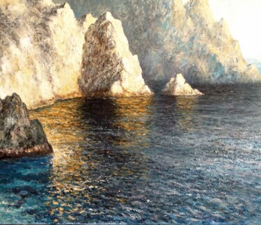 Costa brava las rocas Peinture intitulée "Costa brava las roc…" par Stjepan Lezaic (Pepi), Œuvre d'art originale, Huile