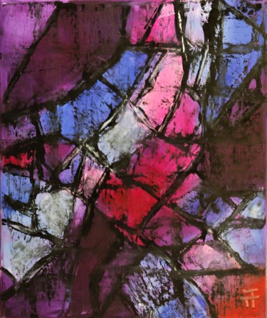 Painting titled "vitrail de la sieste" by Thierry Faure, Original Artwork, Oil