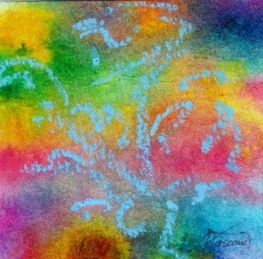 Monotype 16 Schilderij getiteld "Monotype 16" door Jacqueline Pascaud, Origineel Kunstwerk, Inkt Gemonteerd op Andere stijve panelen