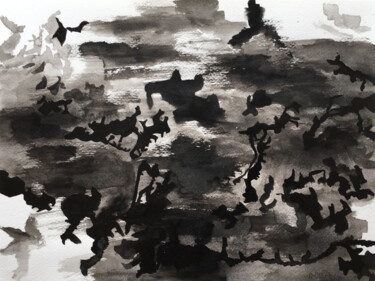 图画 标题为“Créatures des marais” 由Camille Rouschmeyer, 原创艺术品, 墨