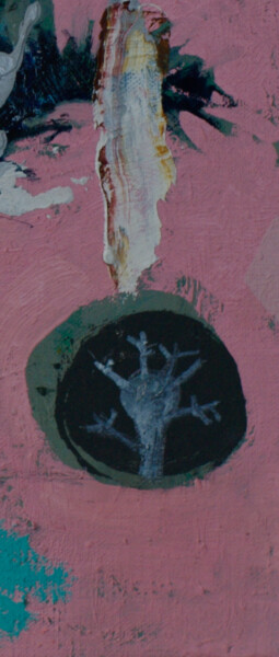 Painting titled "Yellow Triangle" by Glib Franko, Original Artwork, Oil Mounted on Wood Stretcher frame