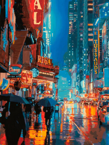 Impression Broadway Peinture intitulée "Impression Broadway" par Marco Barberio, Œuvre d'art originale, Acrylique Monté sur Châssis en bois