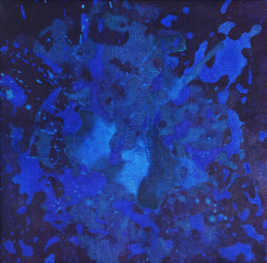Painting titled "Vibrant Blue" by Glib Franko, Original Artwork, Oil Mounted on Wood Stretcher frame